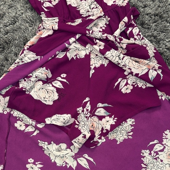 Candie's Purple High Low Sundress with Flutter Sleeves - Picture 2 of 13